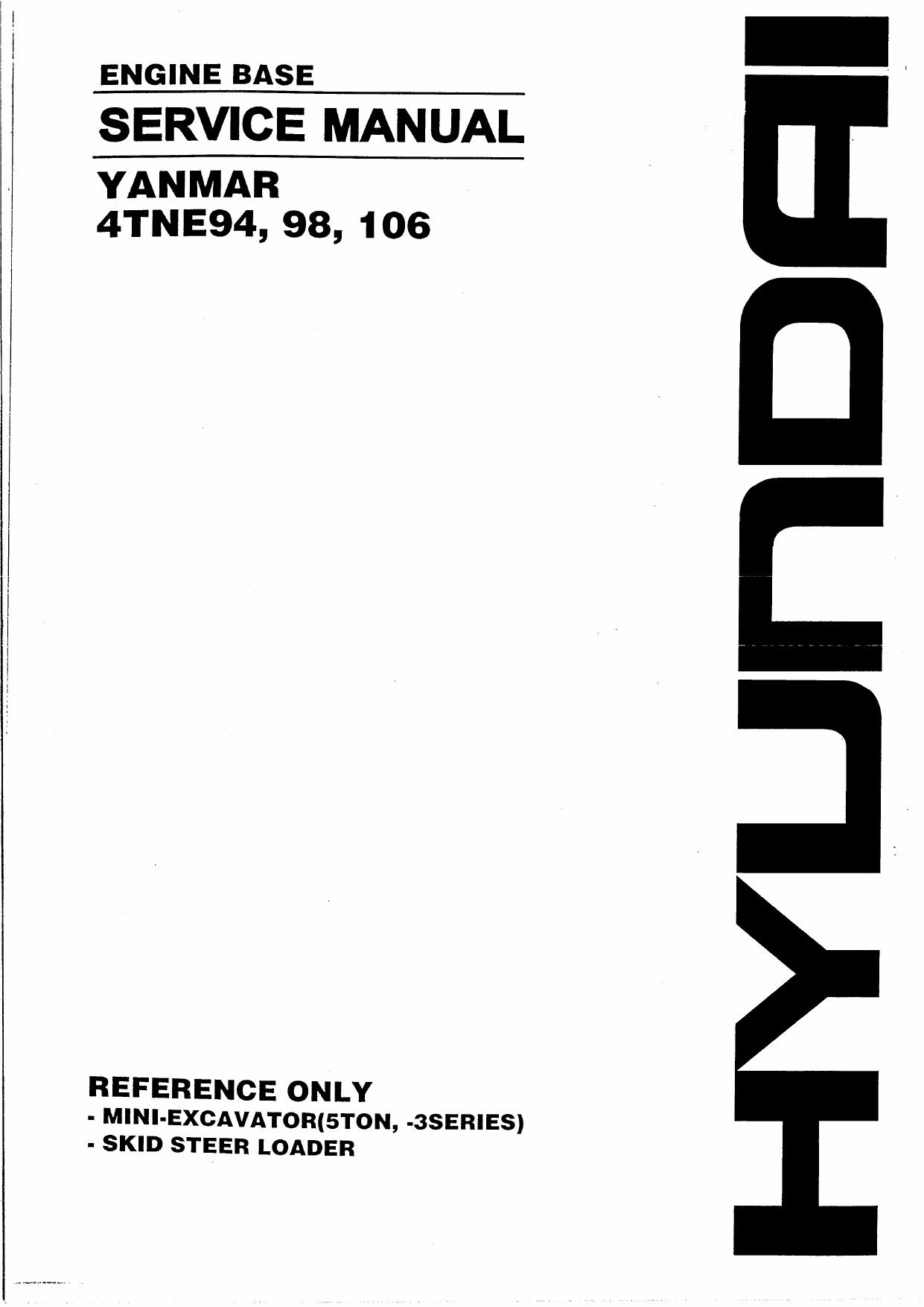 4TNE94,98,106 YANMAR SERVICE MANUAL